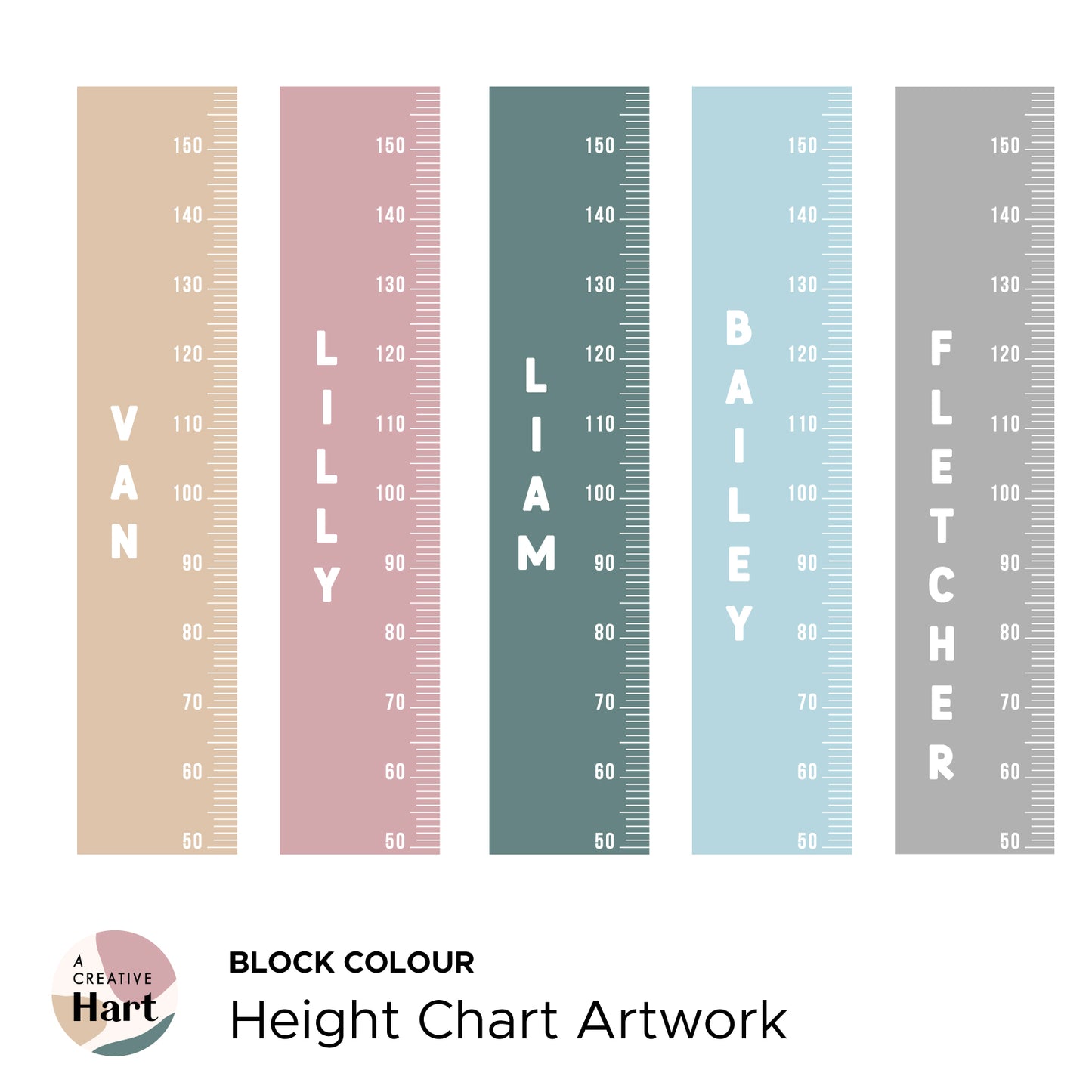 Height Chart Fabric Wall Decal - A Creative Hart