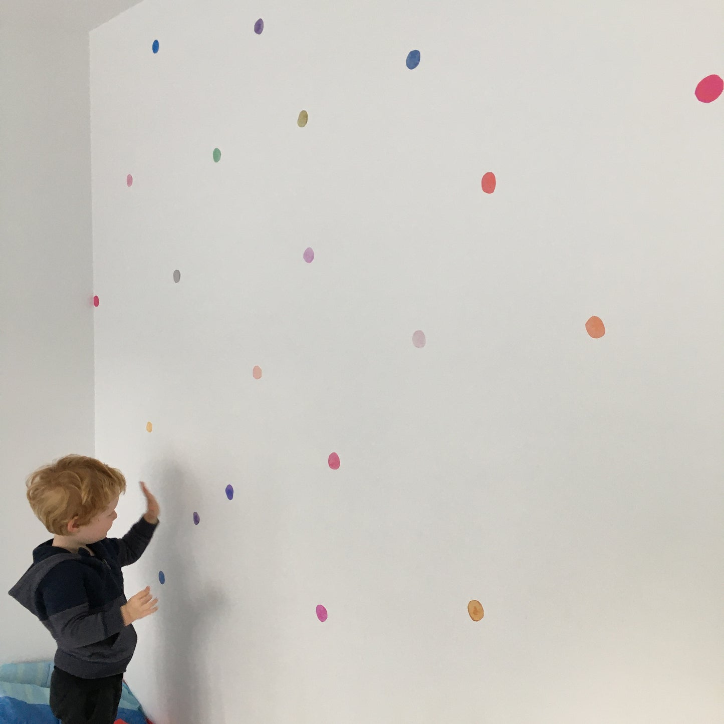 Watercolour Rainbow Fabric Wall Decal Dots - A Creative Hart
