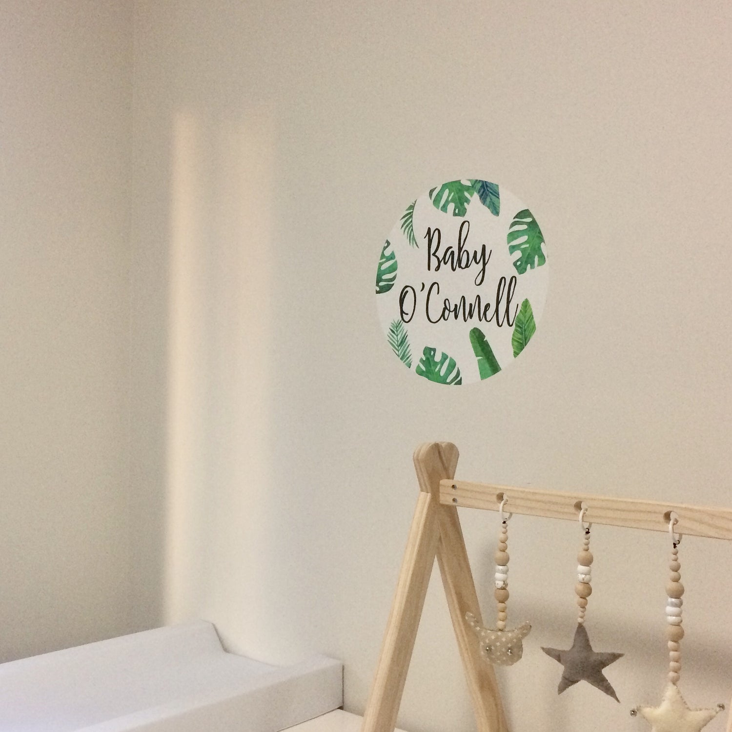 Leafy Green 'Name' Circle Fabric Wall Decal - A Creative Hart