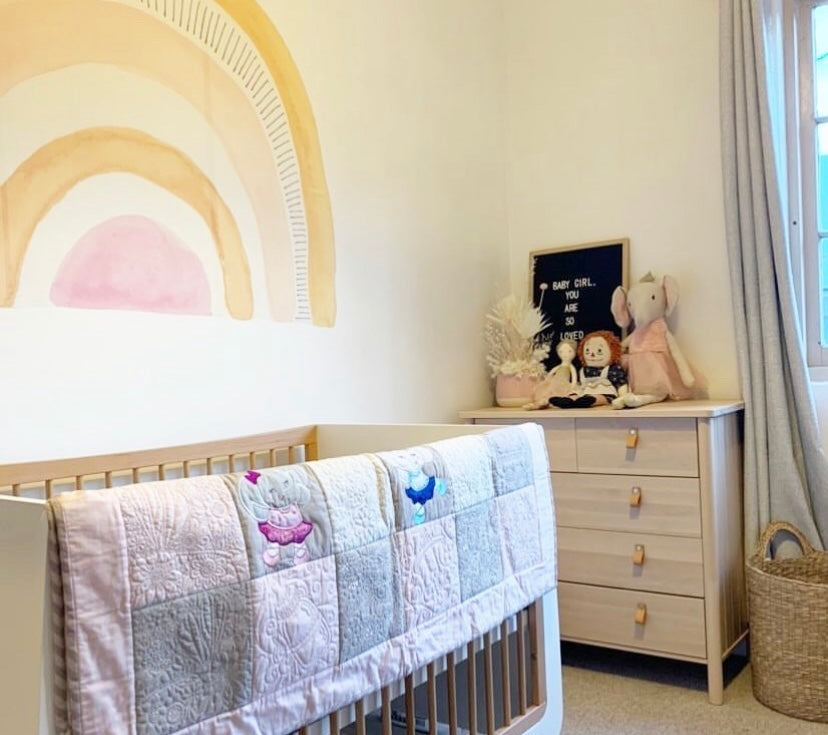 Extra Large Maxi Boho Rainbow Fabric Wall Decal Mural - A Creative Hart