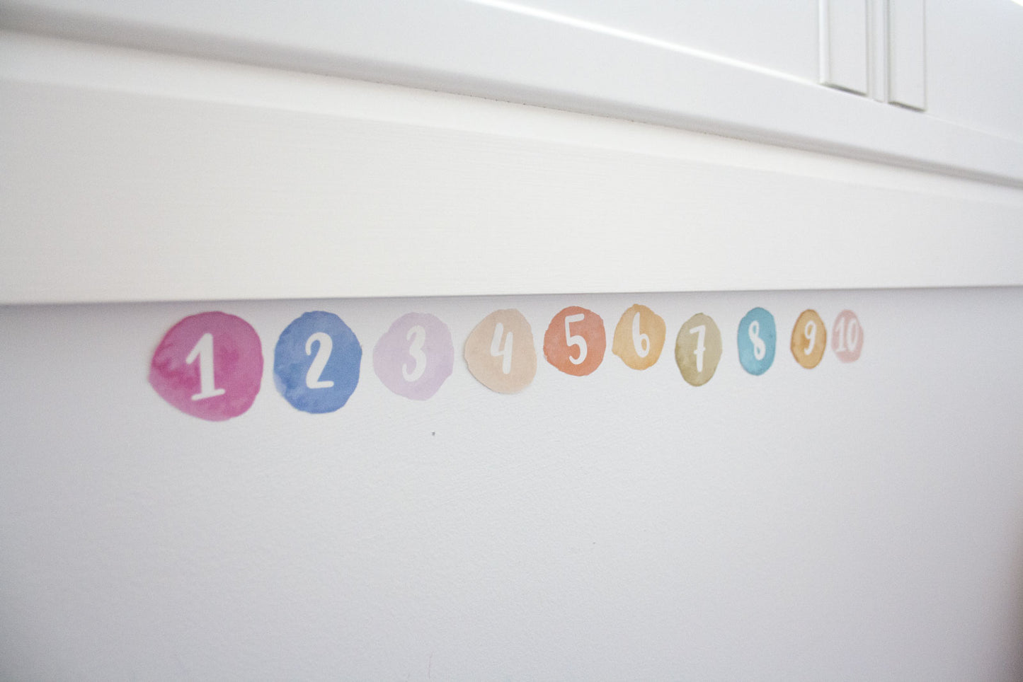 Watercolour Numbers 1 -20 Set - Fabric Wall Decals - A Creative Hart