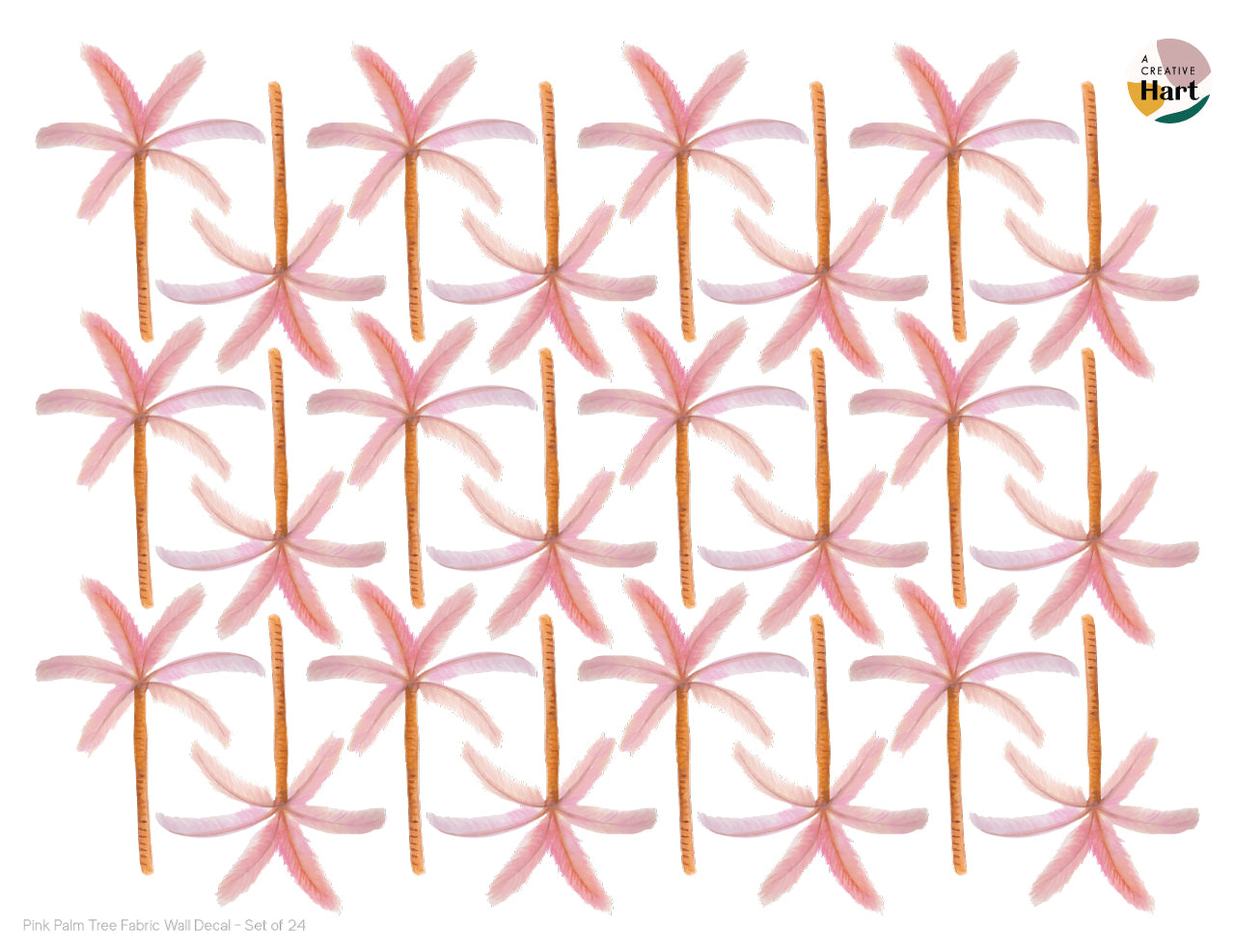 Pink Palm Tree Fabric Wall Decals - A Creative Hart