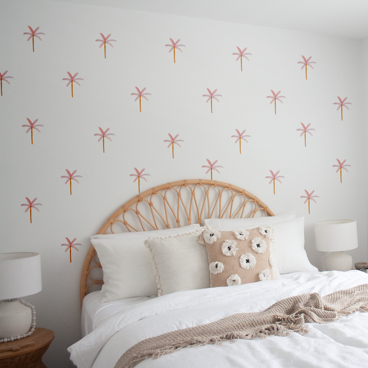 Pink Palm Tree Fabric Wall Decals - A Creative Hart