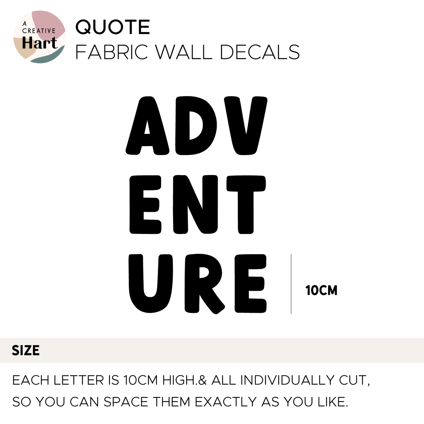 Adventure Wall Quote Typography | A Creative Hart Fabric Wall Decal - A Creative Hart