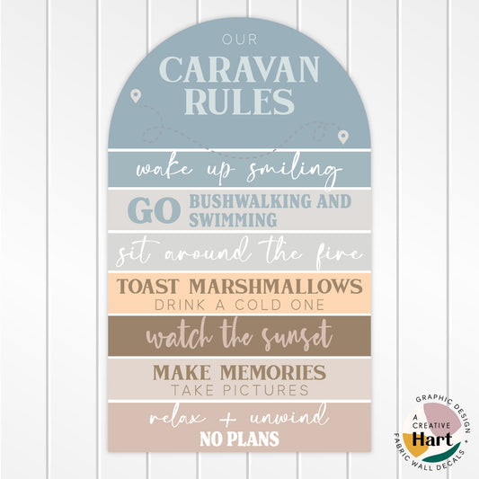 Caravan Rules Fabric Wall Decal Arch - A Creative Hart