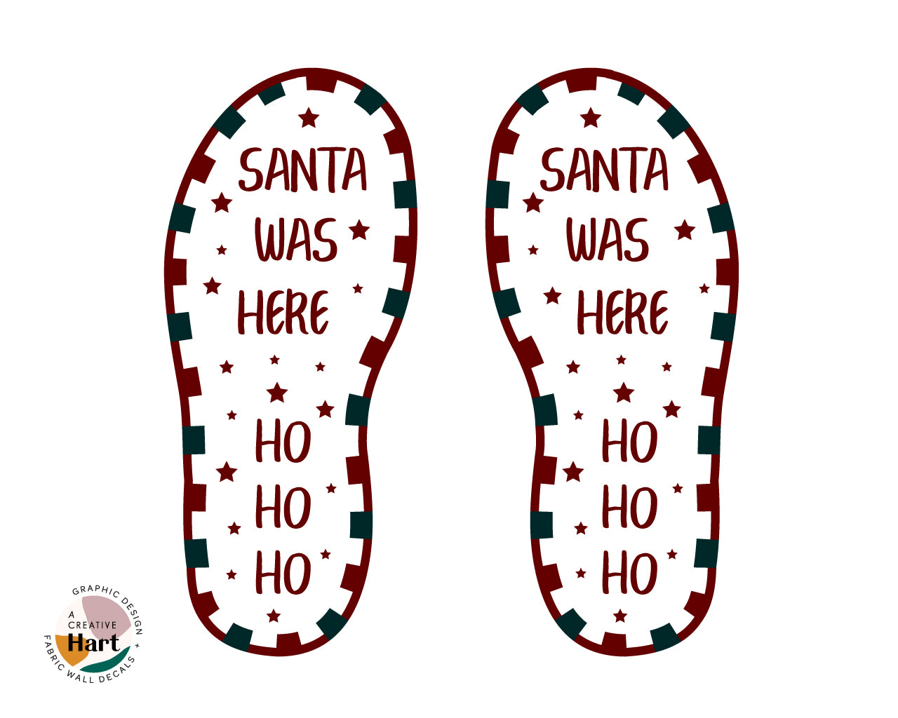 Santa Was Here Footprint Stickers - A Creative Hart