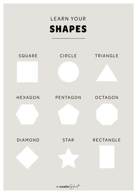 Learn your Shapes Fabric Wall Decal Poster - A Creative Hart