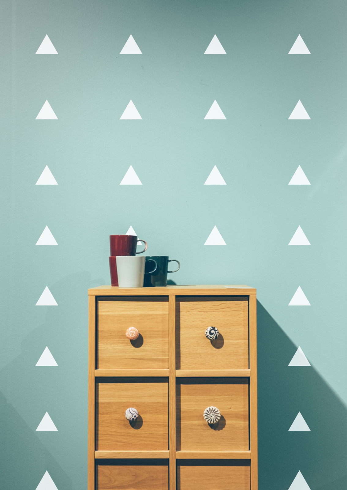Triangle Fabric Wall Stickers - White - A Creative Hart