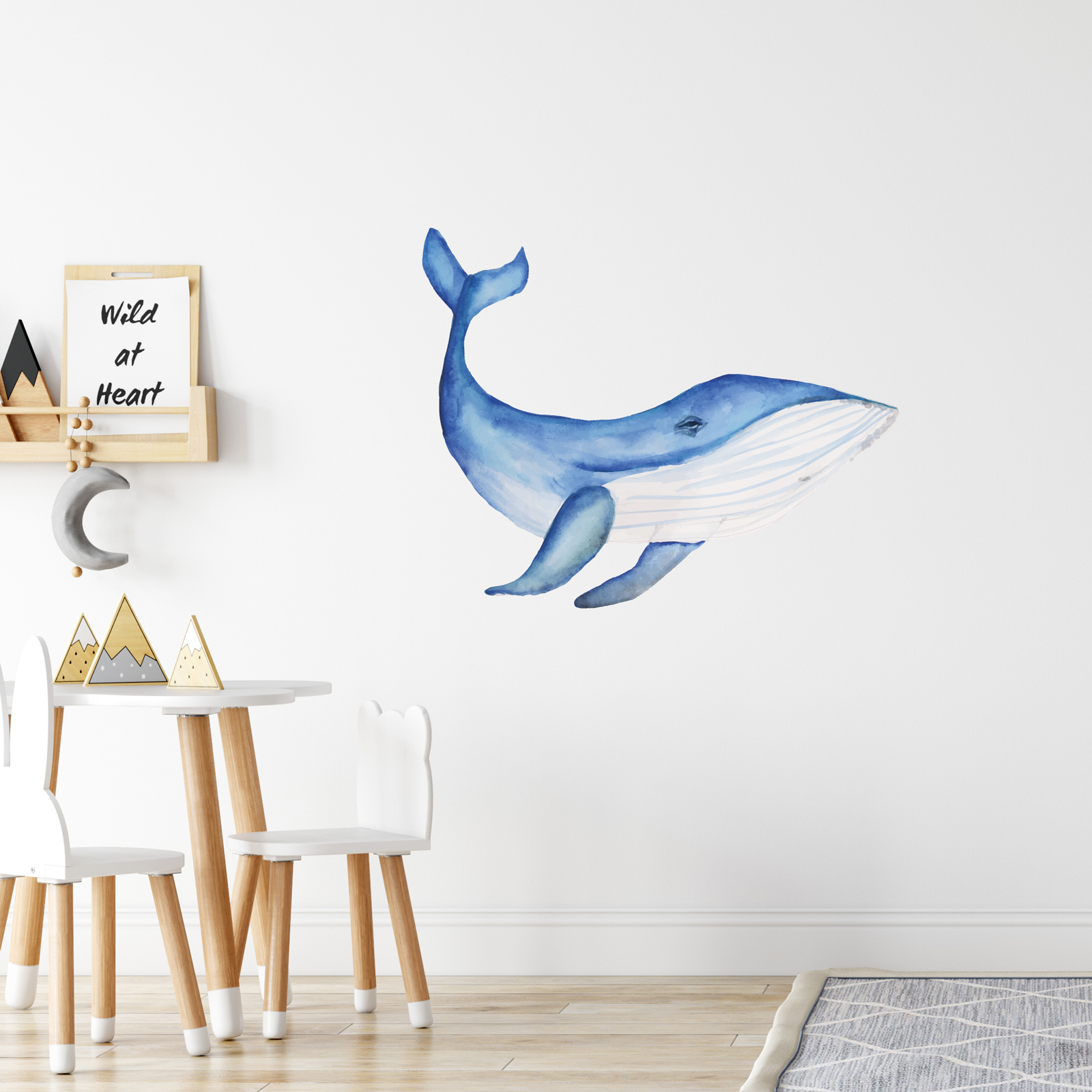 Blue Whale Fabric Wall Decal - A Creative Hart