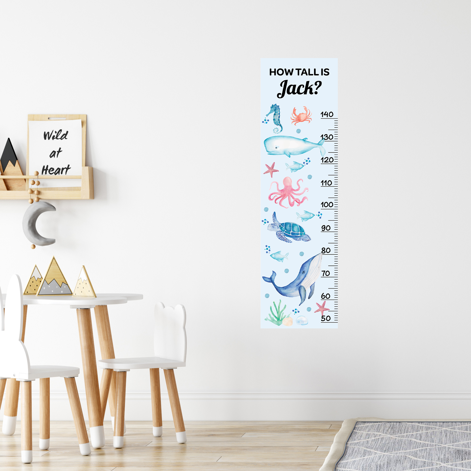 Under the Sea Height Chart Fabric Wall Decal - A Creative Hart
