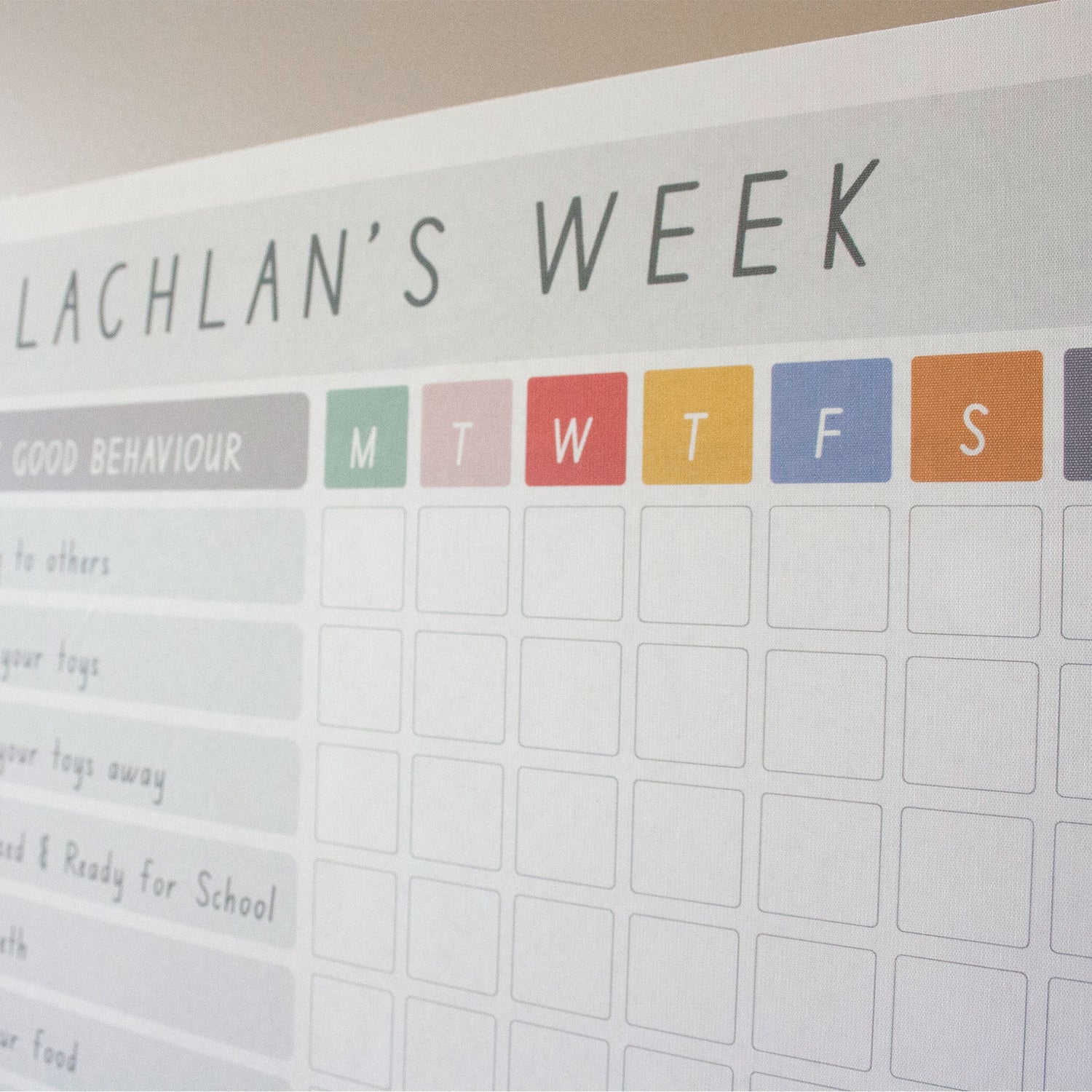Personalised Weekly Reward Chart - A Creative Hart