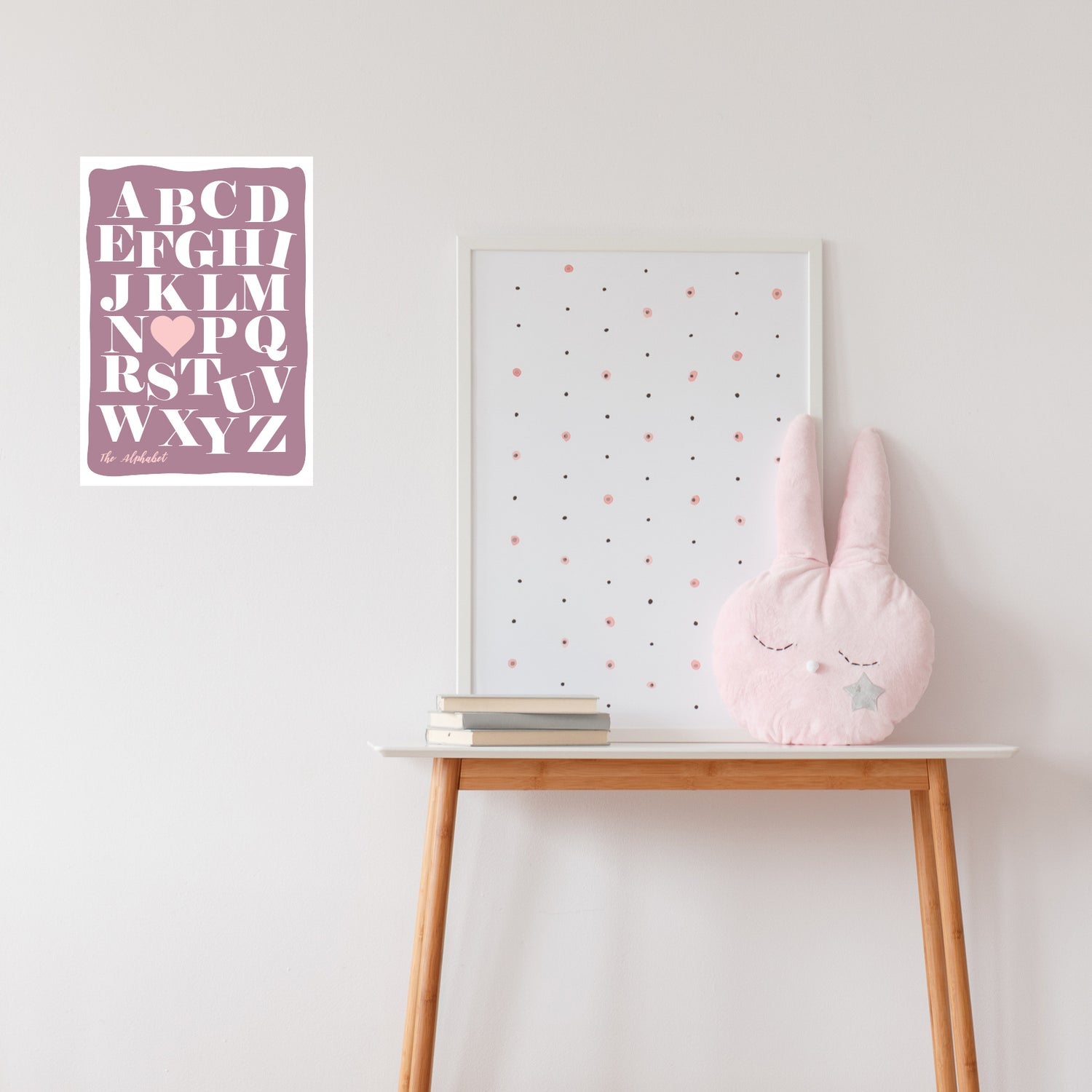 Blush Pink Girls Room Alphabet Fabric Wall Decal - A Creative Hart