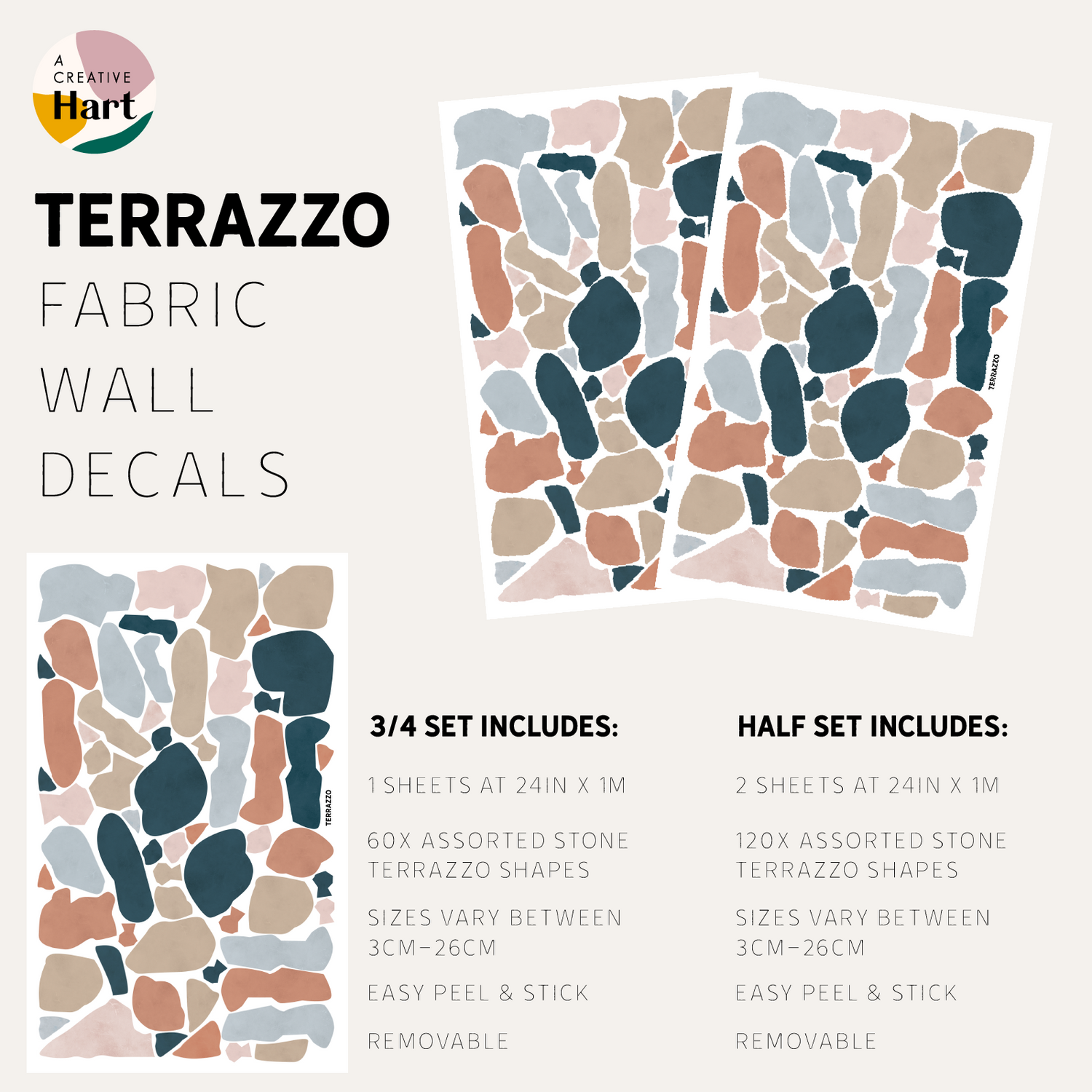 Terrazzo Wall Decals - A Creative Hart